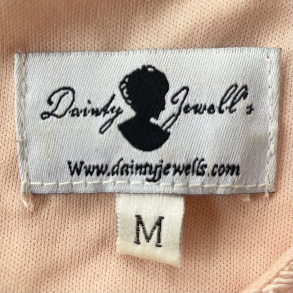 DAINTY JEWELL’S Pink Lace A-Line Midi Dress Size M Fairy Girlhoodcore Romantic - Picture 8 of 12